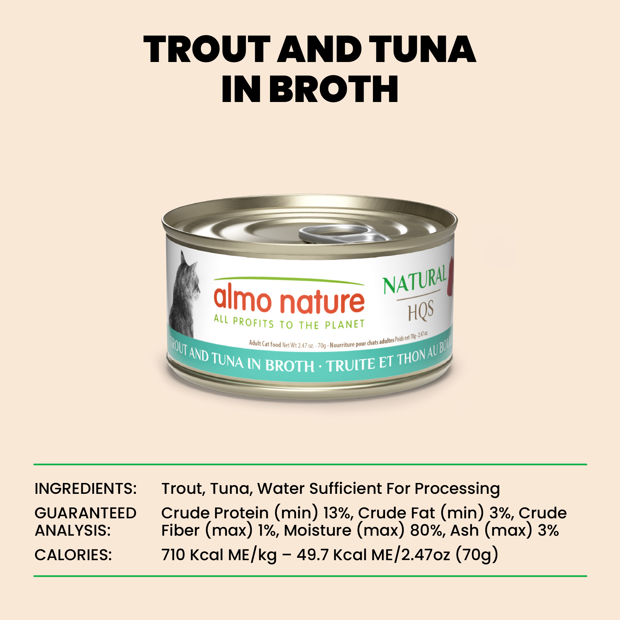 Natural HQS Trout and Tuna in broth